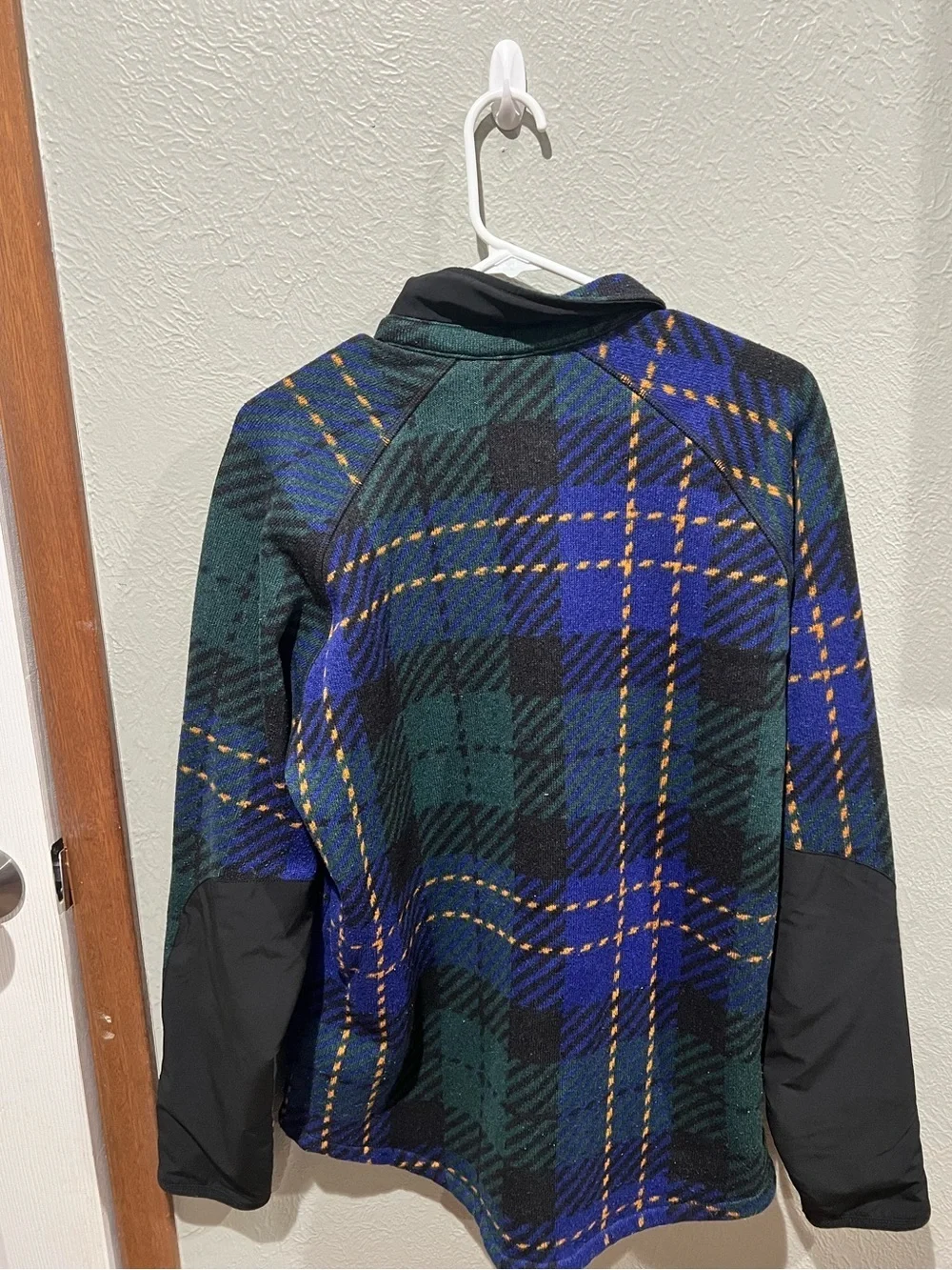 The North Face Blue, Green & Yellow Plaid Fleece Jacket Mens Size L
